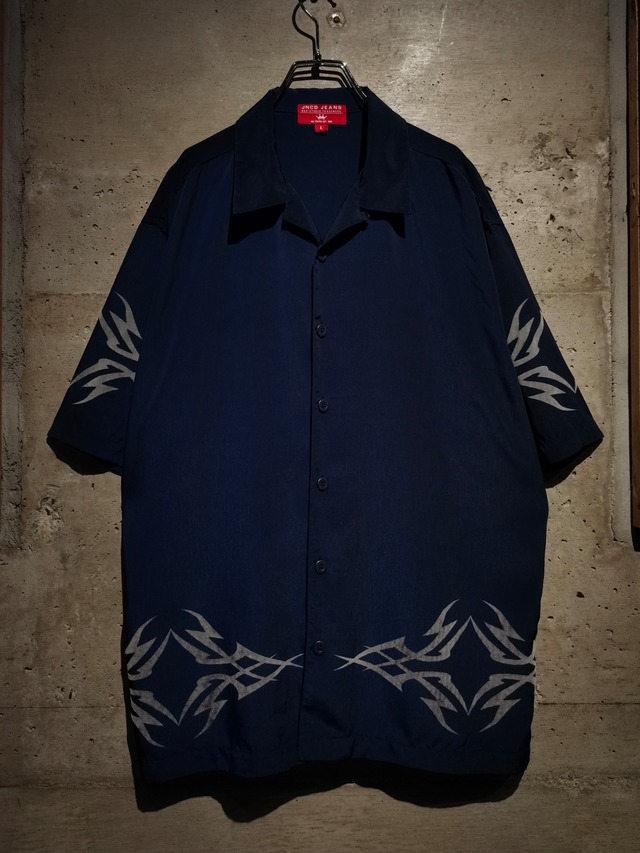 【Caka】"JNCO" Trival Pattern Loose Open Collar L/S Shirt