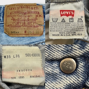 【LEVI'S】90s USA製 501xx デニム ジーンズ ジーパン W35 L31 ボタン裏 524ボタンフライ エルパソ リーバイス 1995年 us古着