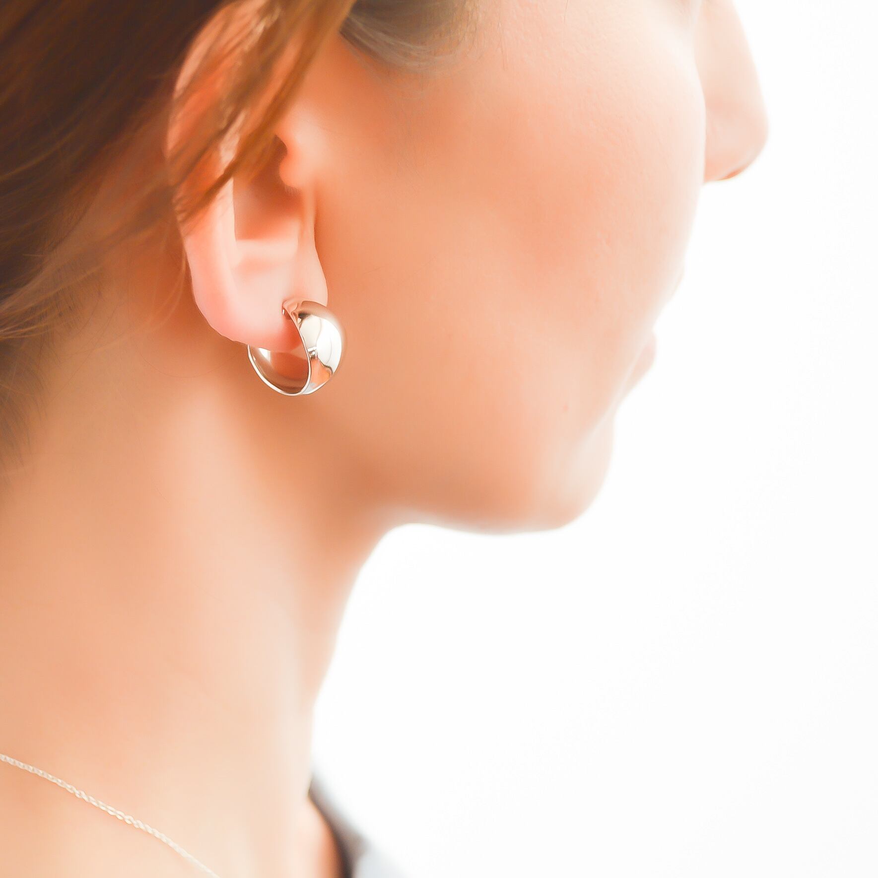 sv925 FUKURAMI hoop pierces | naotjewelry 身に付けるほどに美しい