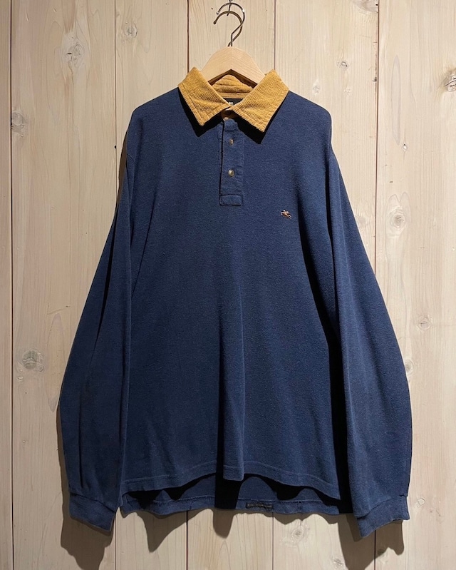 【a.k.a.C.a.k.a vintage】"ETRO" Logo Embroidery Loose L/S Polo Shirt