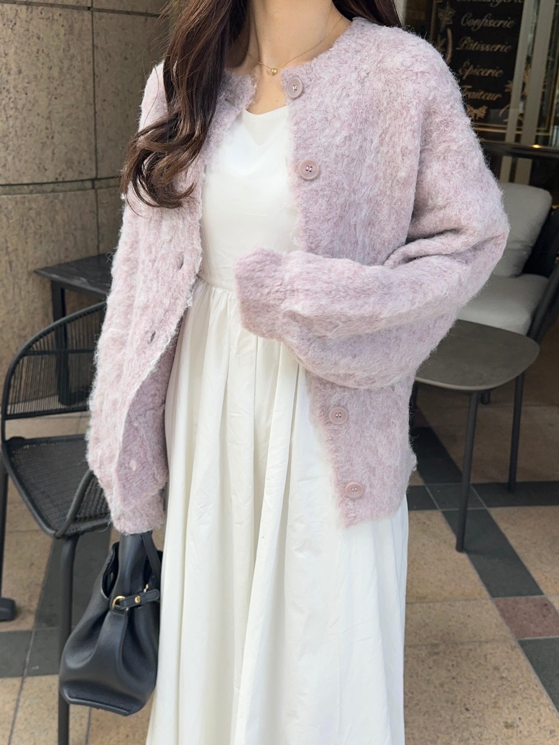 mote funwari cardigan( pale grape )