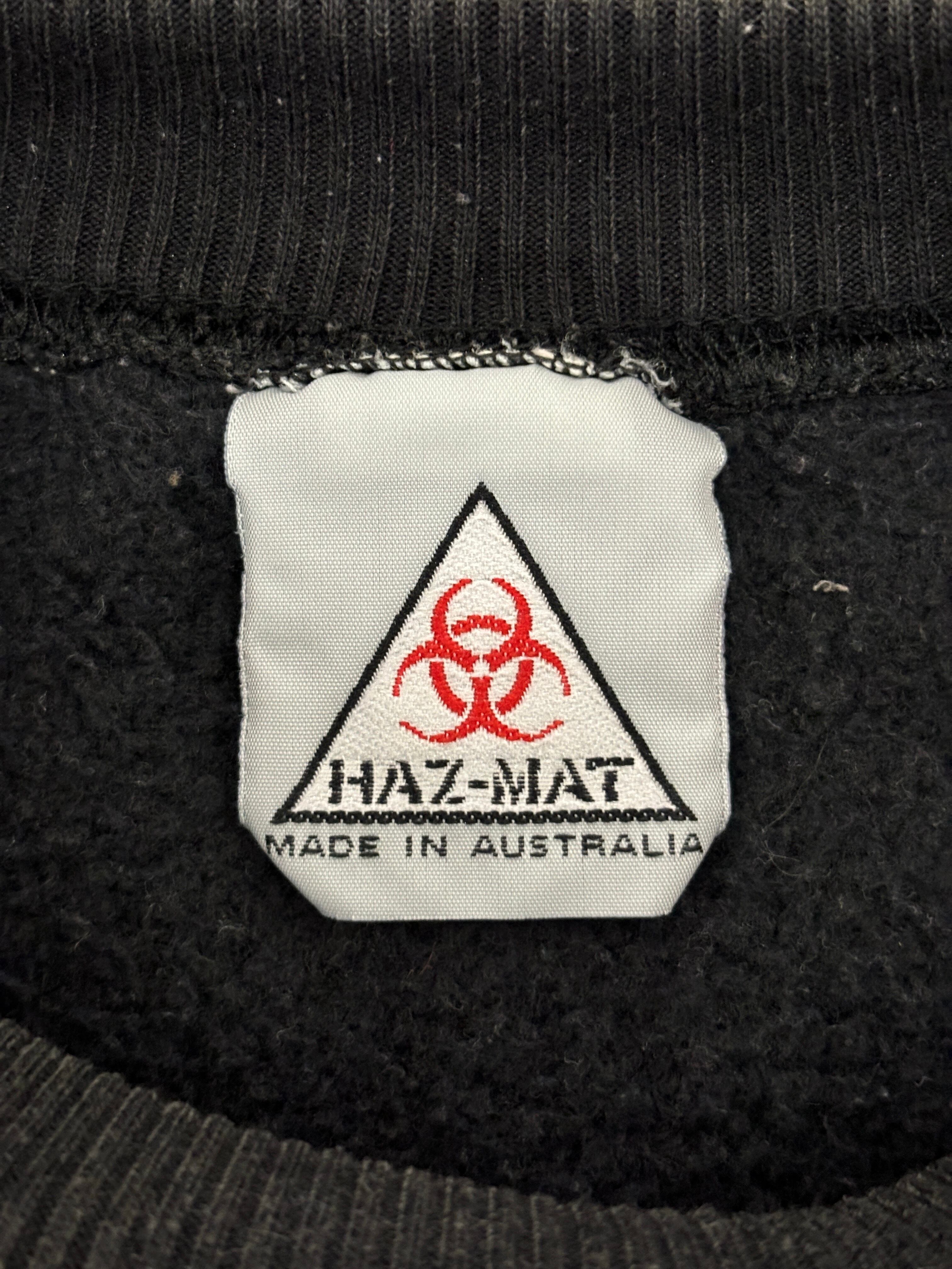 90s HAZ-MAT/Logo print Sweat/Australia製/M/ロゴプリントスウェット