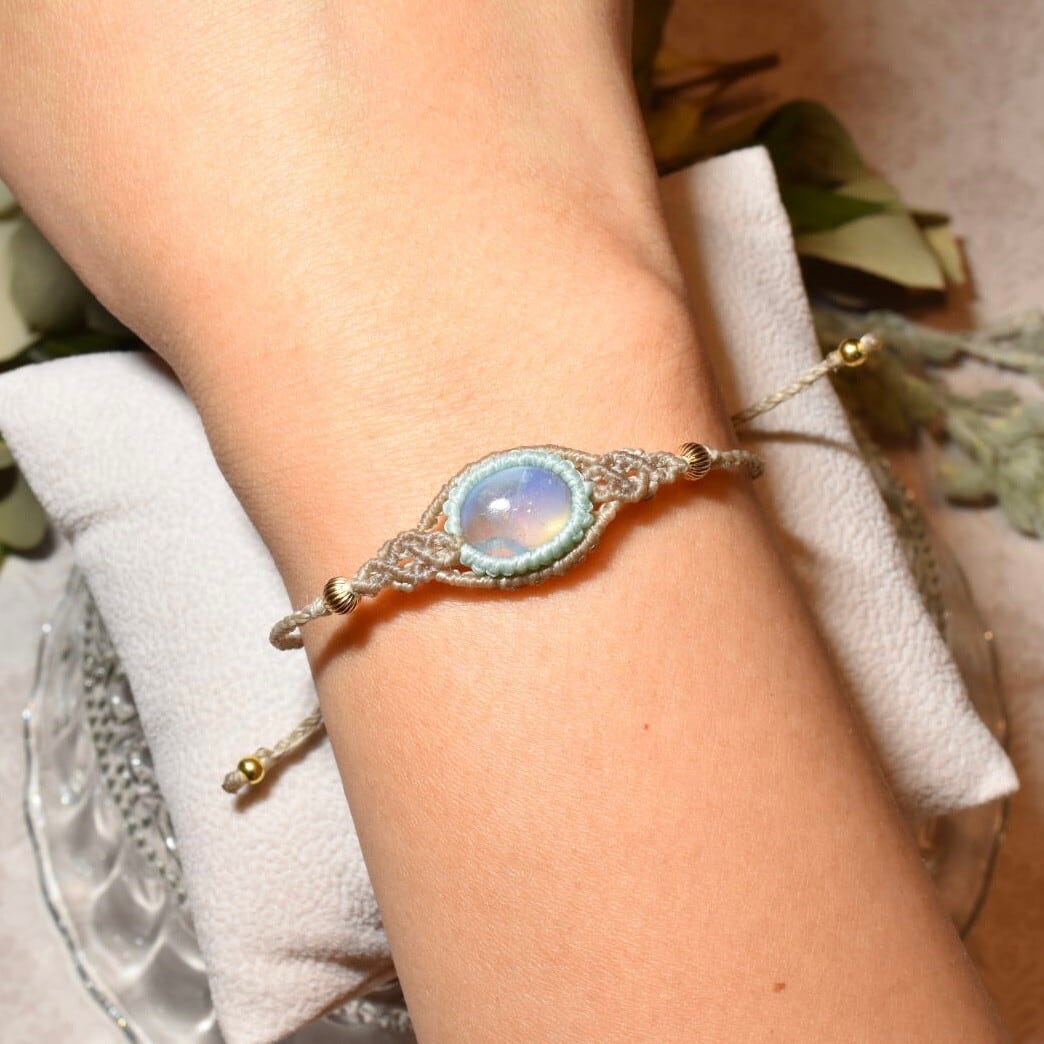 マクラメデザインブレスレット マルチカラーアンダラクリスタル