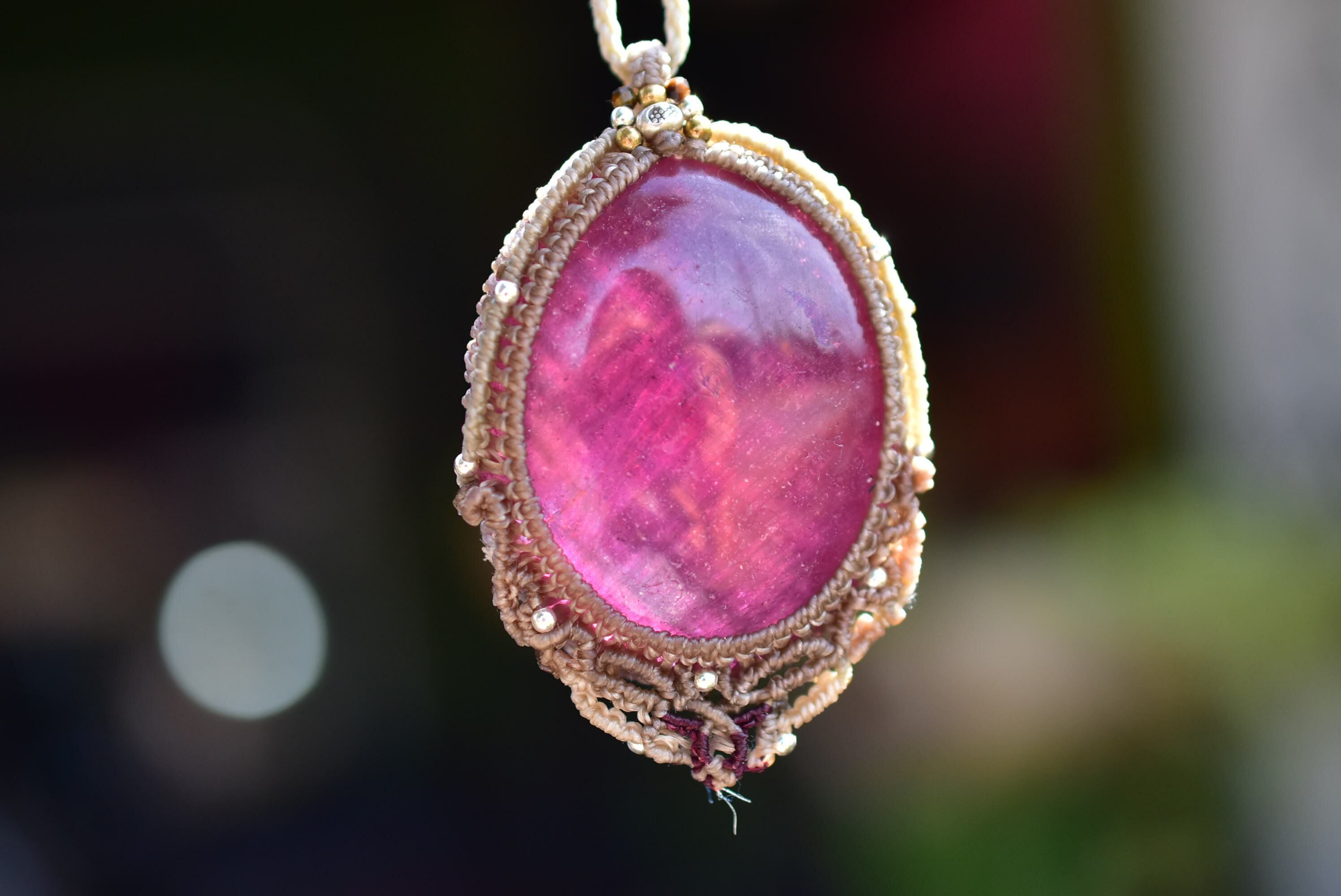 マクラメ編み アフリカン大粒ルビー