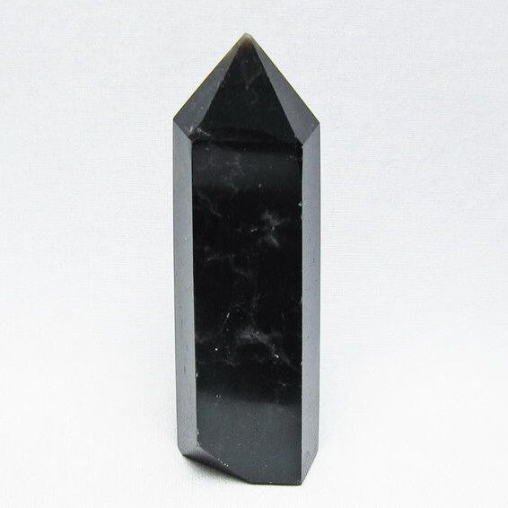 モリオン ポイント 黒水晶 六角柱 置物 一点物 152-4400