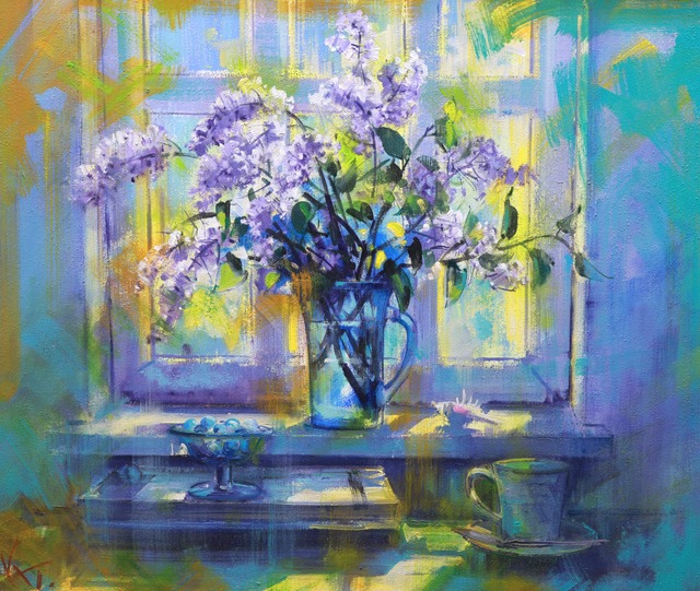 窓辺のライラック　-Lilac by the window-　F8