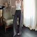 2色／バックフラップスリットストレートパンツ ・10605
