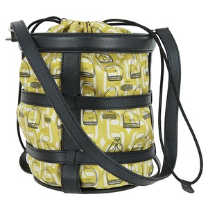 Used HERMES エルメス ミュザルディーヌ シルク ヴォーエプソン ノワール ジンジャー シルバー金具 ショルダーバッグ ハンドバッグ 超美品