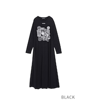 ランダムパッチプリントドレス (BLACK) CQ-47011