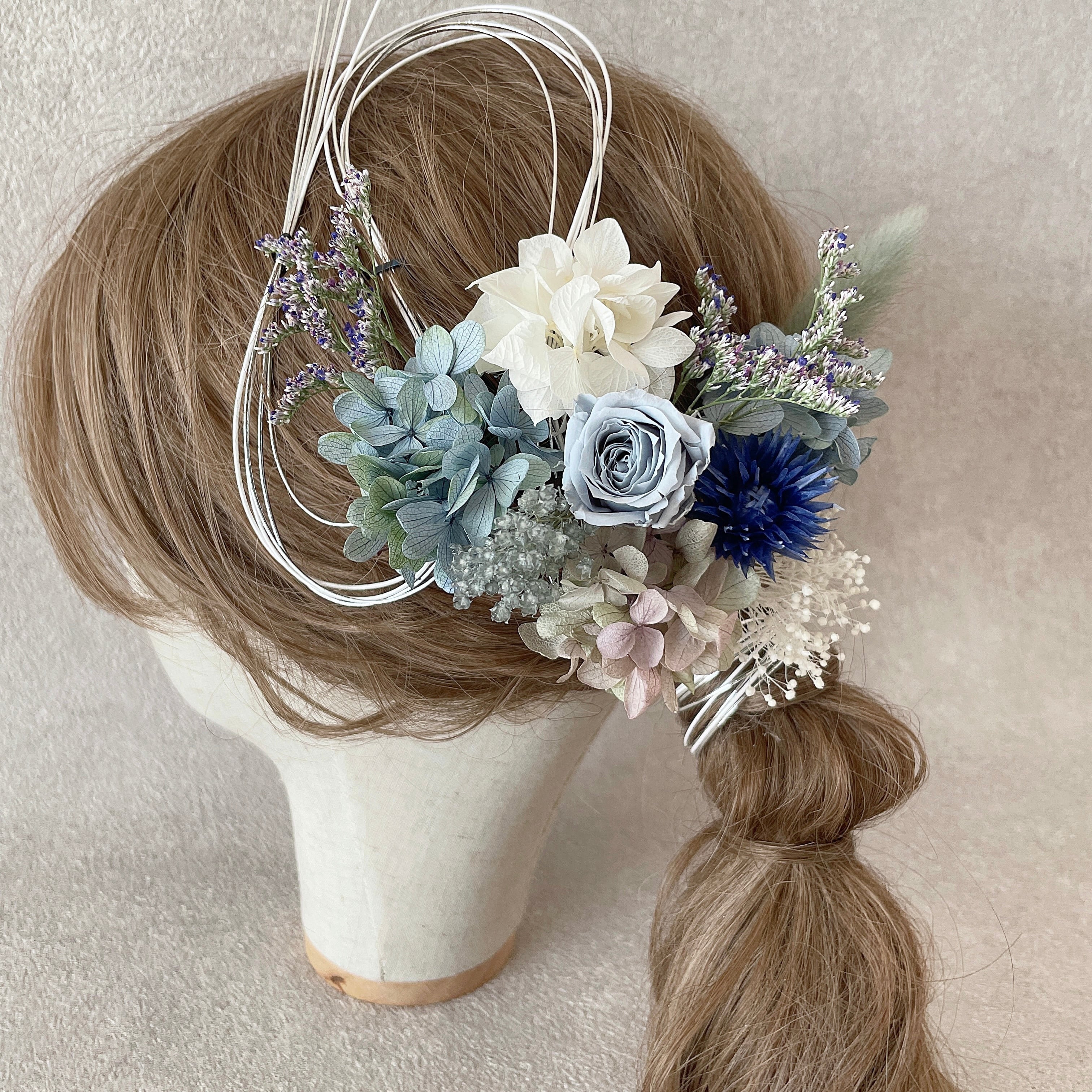 有名な 髪飾り ドライフラワー 結婚式 成人式 和装 振袖 ヘアパーツ リボン