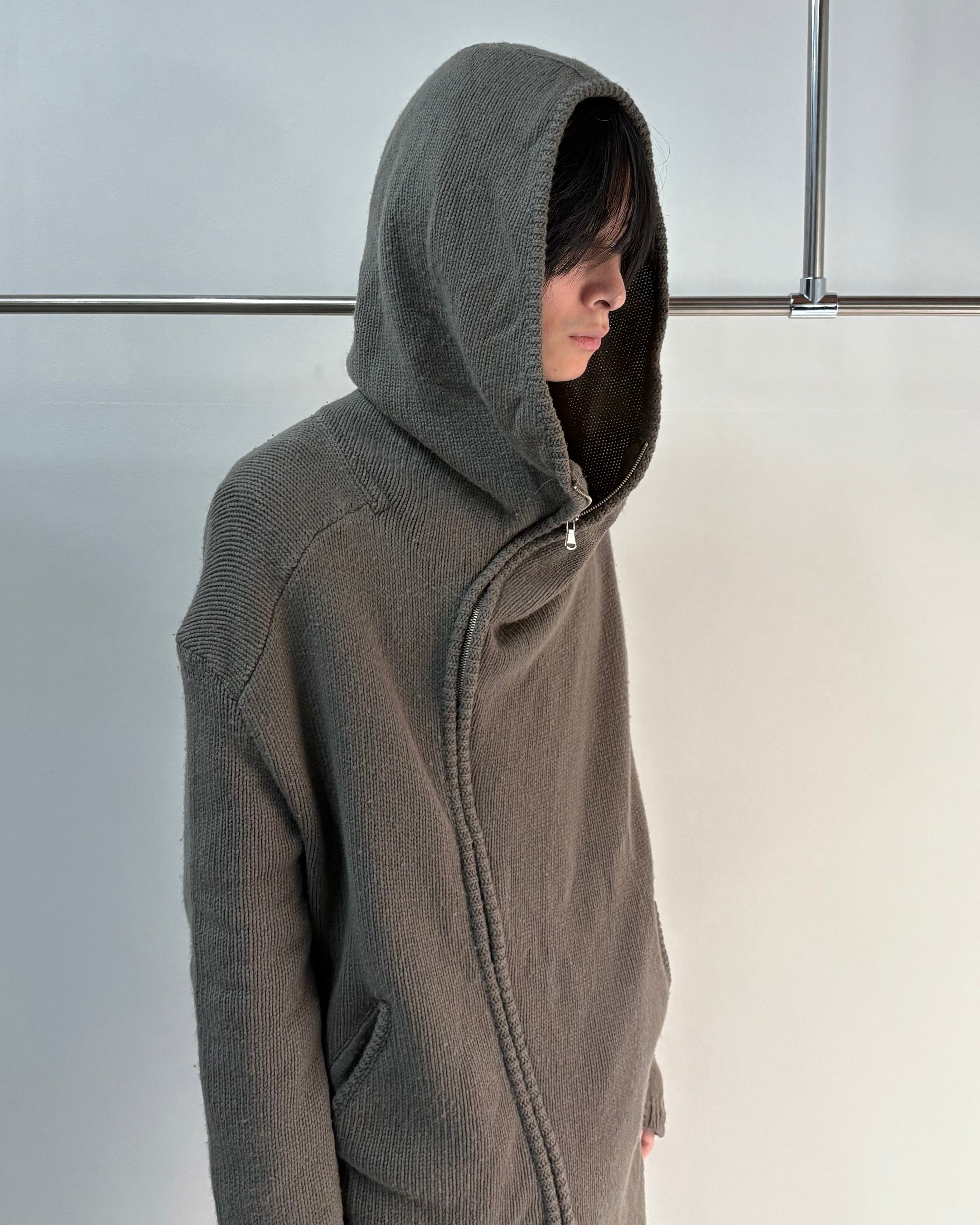 DAMIR DOMA】zip up knit hoodie | blendmarket