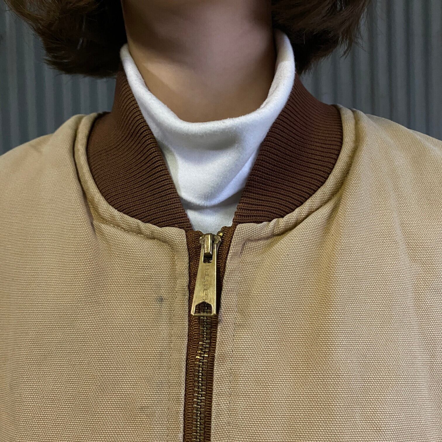 90s カーハート ダックベスト キャメル L 裏地キルティング 90s カーハート ダックベスト キャメル L 裏地キルティング