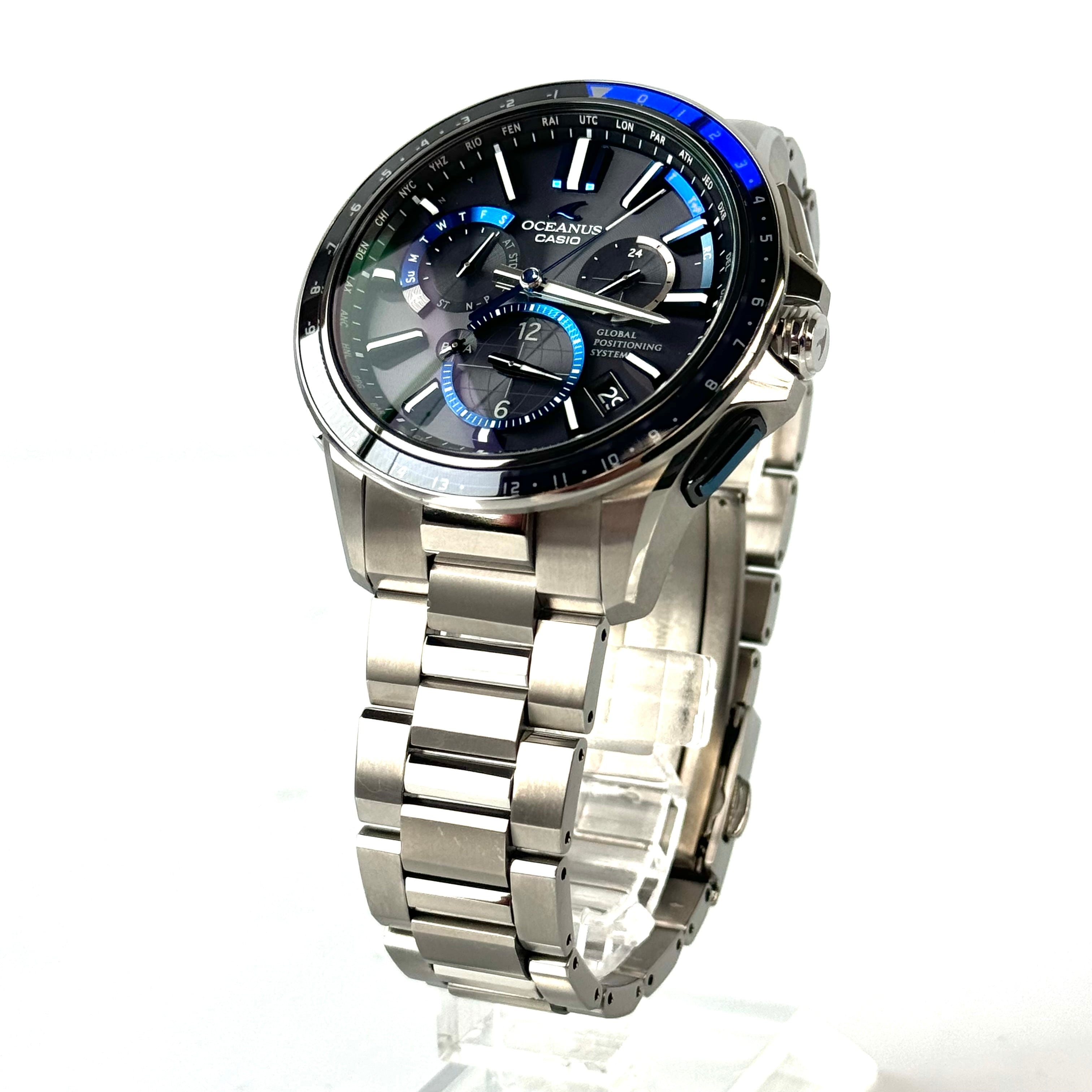 美品】カシオ オシアナス OCW-G1100-1AJF 電波ソーラー デイト 美品】カシオ オシアナス OCW-G1100-1AJF 電波ソーラー デイト