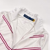 POLO GOLF RALPH LAUREN ポロゴルフ ラルフローレン 長袖 ハーフジップ ストレッチ シャツ XS/ホワイト系 レディース