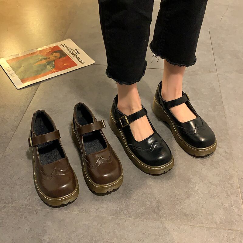 シングルスプリングブラックスタイルスタンダードレザー 靴 シューズ レトロ ローファー 春物 部族の婦人靴26567565362