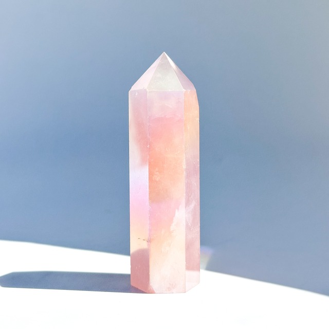 エンジェルオーラローズクォーツ タワー42✧ Angel Aura Rose Quartz ✧天然石・鉱物・パワーストーン・インテリア