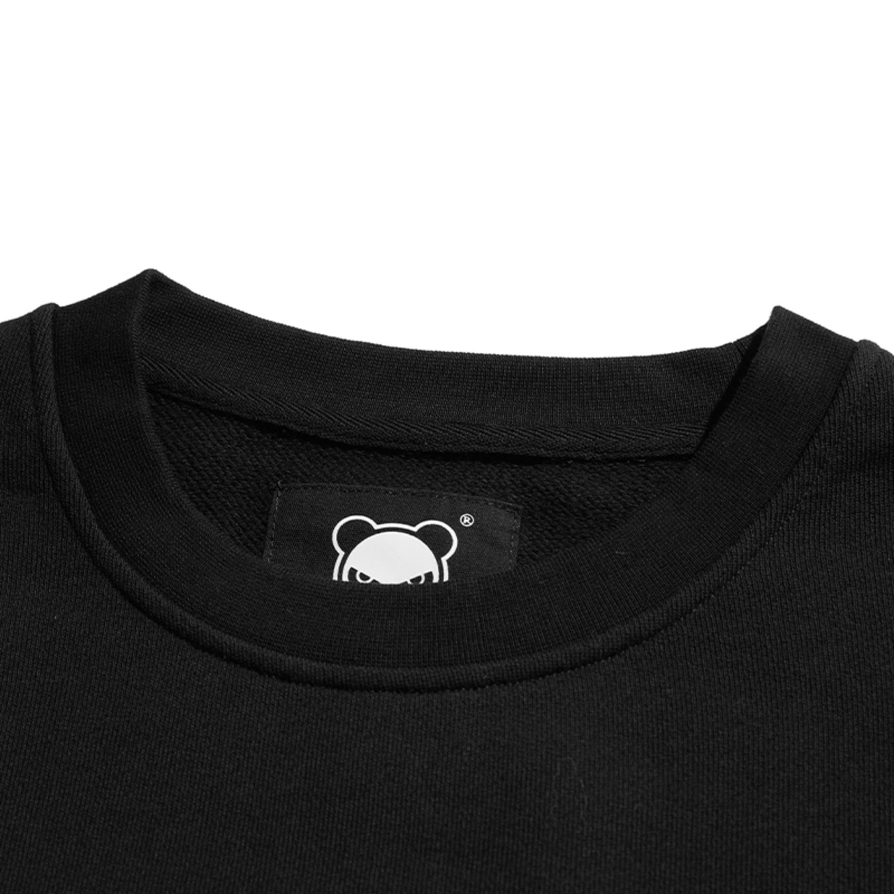 【HIPANDA ハイパンダ】男女兼用 クルーネック ラインストーン スウェット トレーナー UNISEX CREW NECK RHINESTONE SWEAT SHIRT / BLACK・WHITE