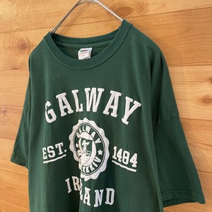 【FRUIT OF THE LOOM】都市名 GALWAY ロゴ Tシャツ プリント XL グッドカラー US古着 アメリカ古着