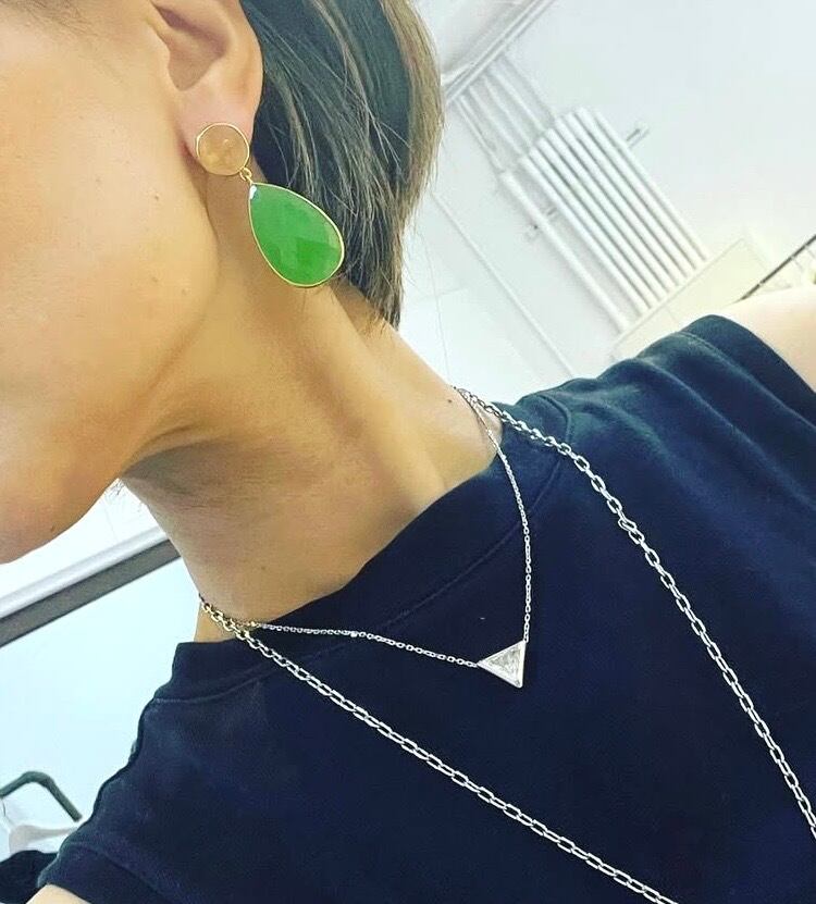 ビッグドロップ型ピアス/K18YGコーティング | couleur&radian