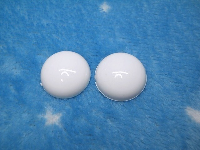 20mm 白カボション(かんたんアイ・貼り付けタイプ)　5組まとめて・お得便・送料込み