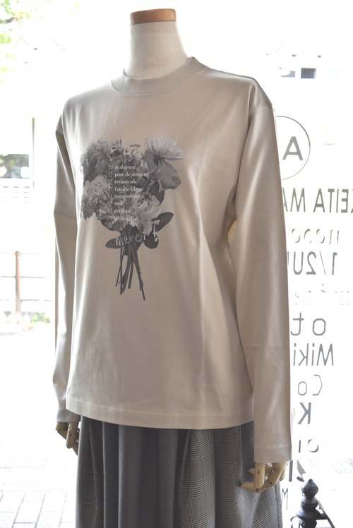 Porter des boutons(ポルテデブトン) 25A/W Bouquet ロングスリーブTシャツ