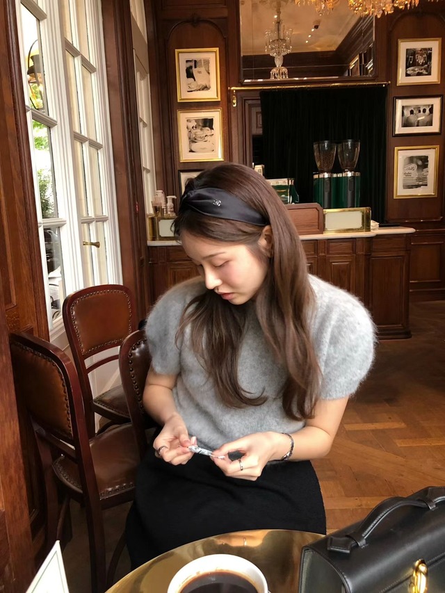 (OUNCE) cloud half knit / 2color