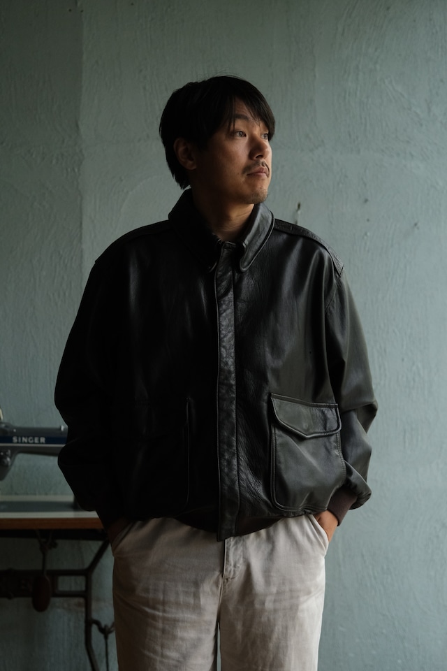 90's "L.L.BEAN" A-2 type leather jacket