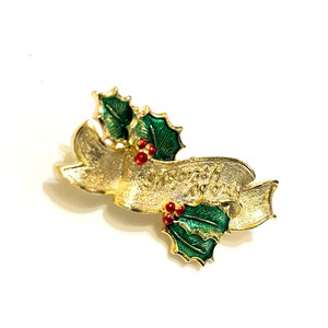 Vintage "Happy Holidays" message broach
