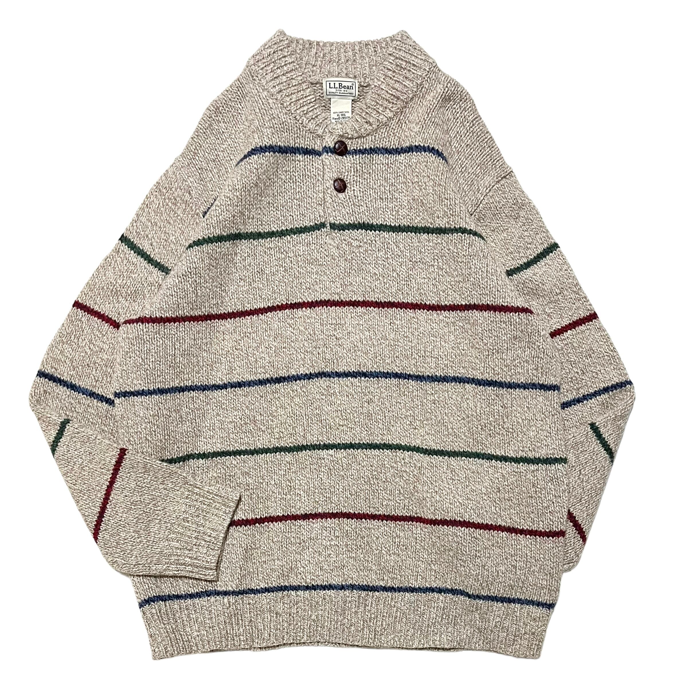 【L.L.Bean】ヘンリーネックニットセーター マルチカラー ビッグサイズ