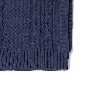 Knit Planet /Texture Vest / NAVY