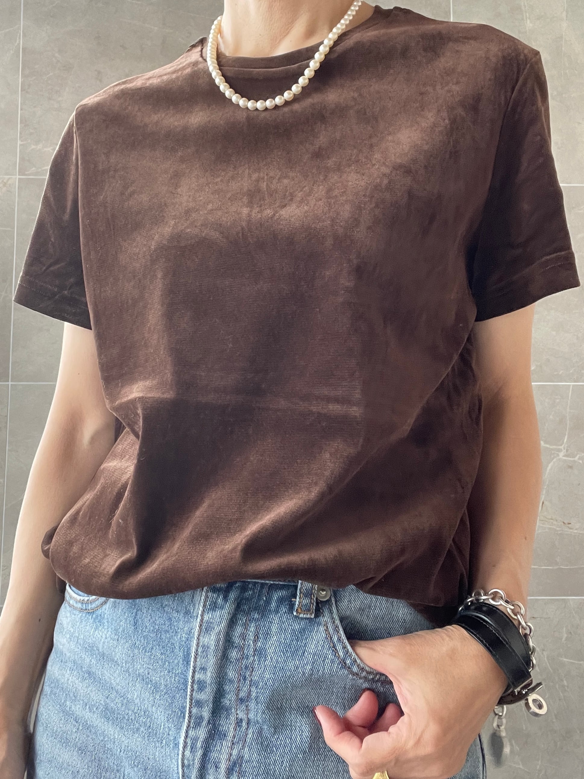 ストレッチベロア プルオーバー