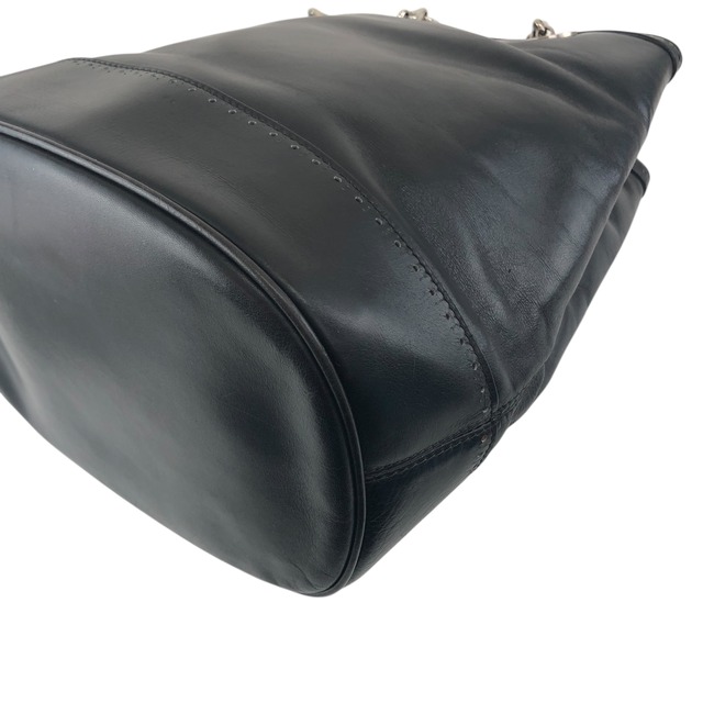 CELINE セリーヌ ショルダーバッグ ブラック ロゴ レザー チェーン vintage ヴィンテージ オールド hx5ihk