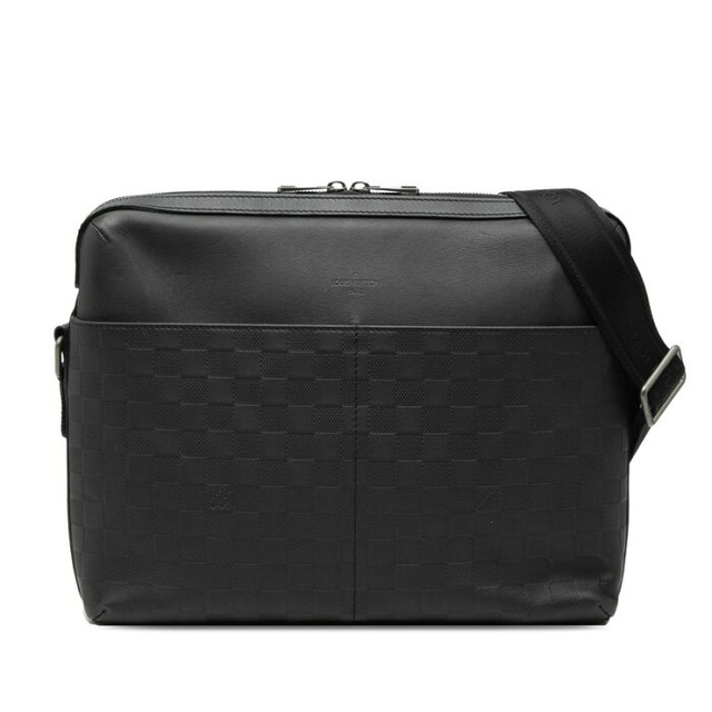 ルイ ヴィトン ダミエ アンフィニ カリプソMM ショルダーバッグ N41201 オニキス ブラック PVC レザー メンズ LOUIS VUITTON 【中古】