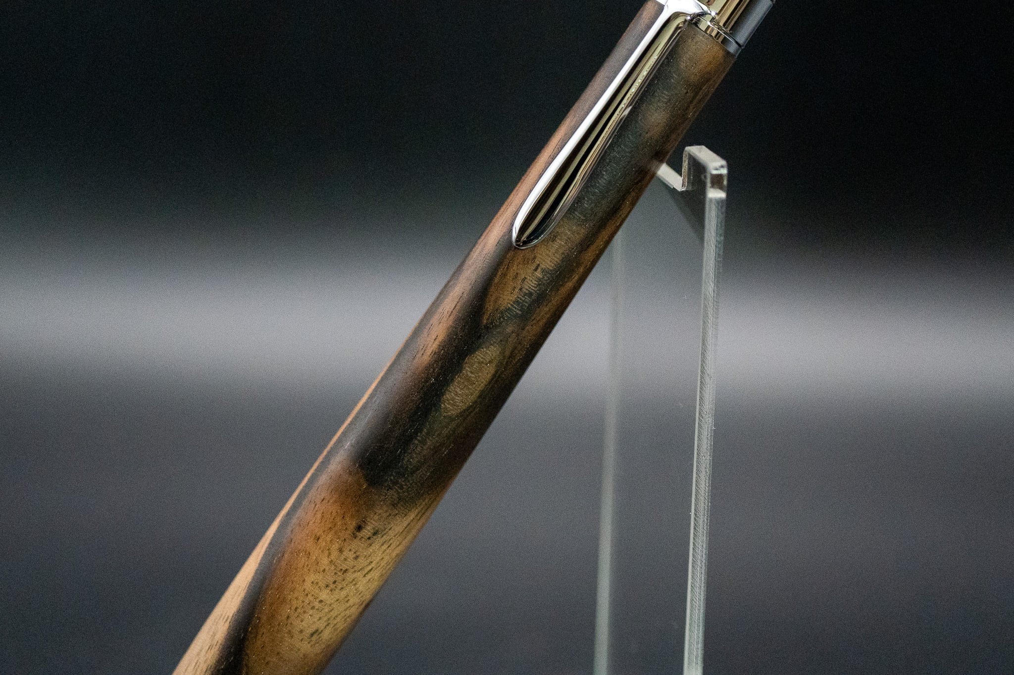 【魅惑の黒い紋様】 黒柿孔雀杢 特上 silver MP ※BPにも変更可