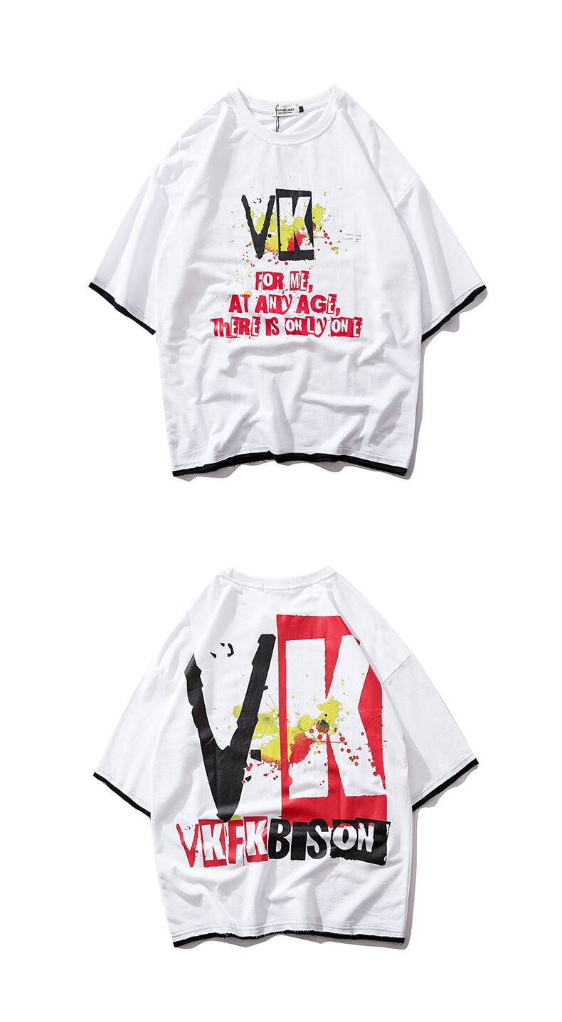 全2色 Tシャツ カットソー プリント カジュアル ストリート 