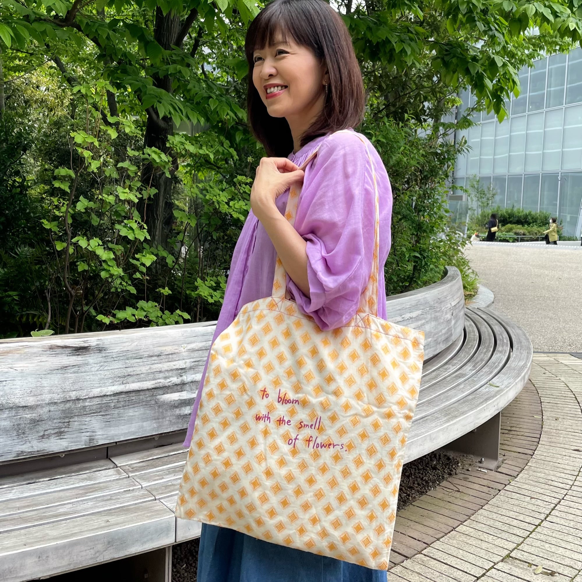 インド綿ジャガード ロゴバッグ | precious for us