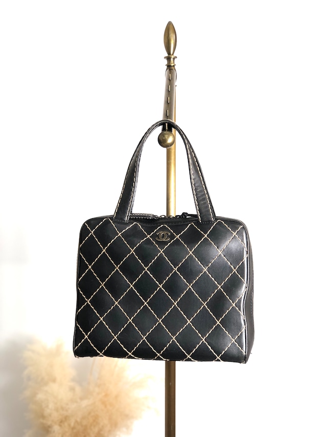 CHANEL シャネル トートバッグ ブラック ココマーク レザー vintage ヴィンテージ オールド hvn8p8
