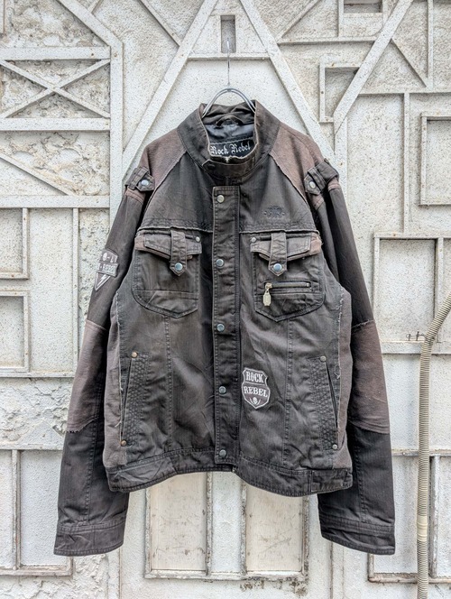 "ROCK REBEL" grunge design jacket