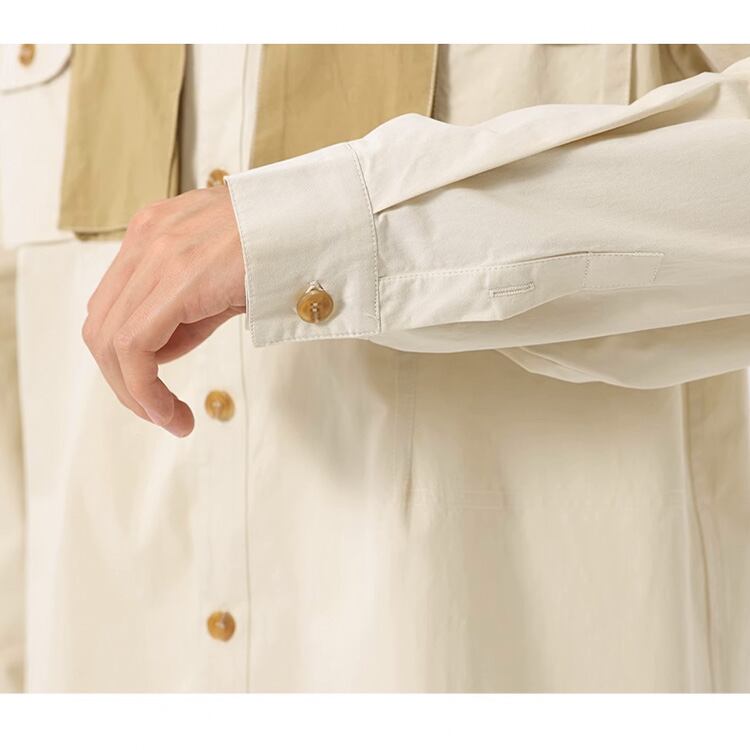 ★RETRO CONTRAST COLOR POCKET SHIRT　　　A0772