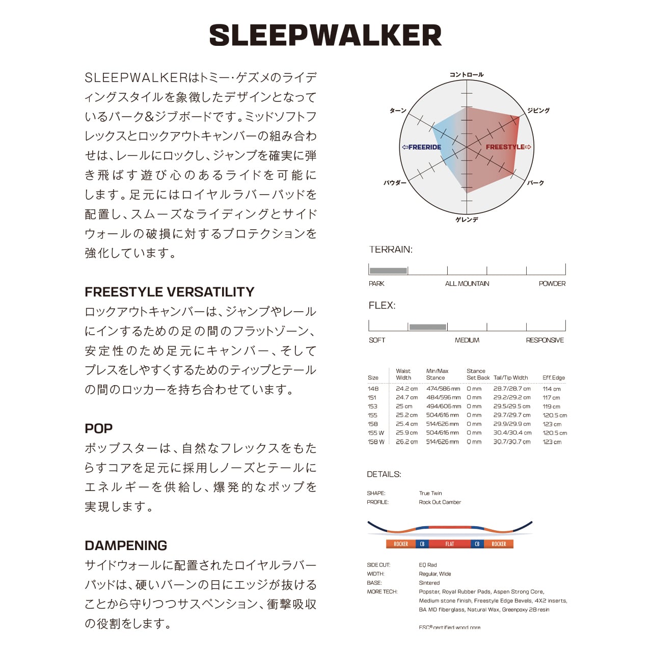 SALOMON SLEEPWALKER ハイブリッドキャンバー 153cm