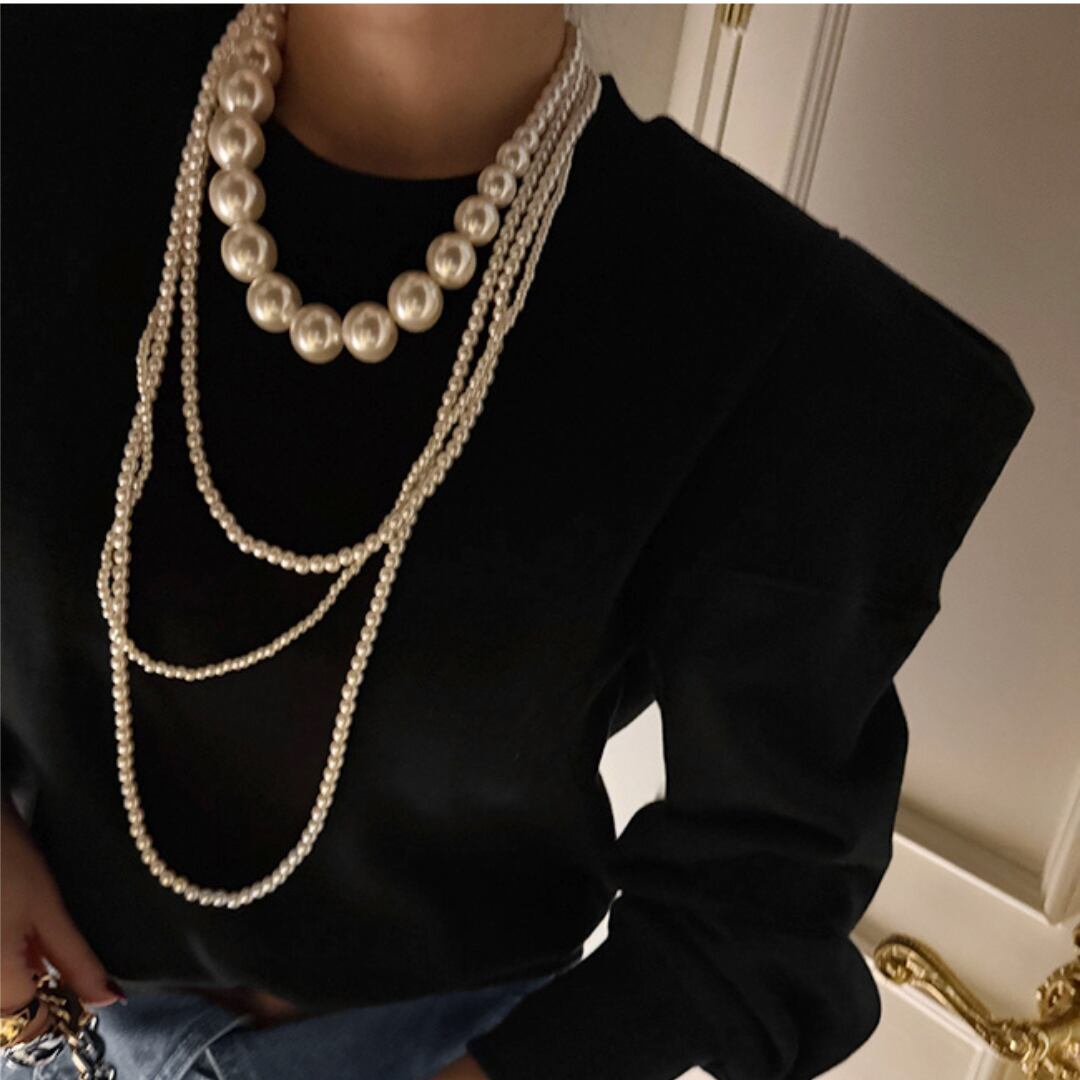 パワーショルダー スウェット トップス/3color 3412594