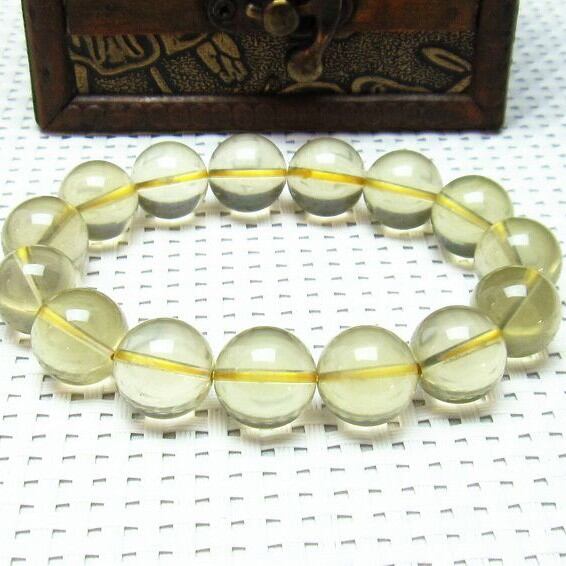 ミルキークォーツ イエロー ブレスレット 14mm おまかせ便 111-1712