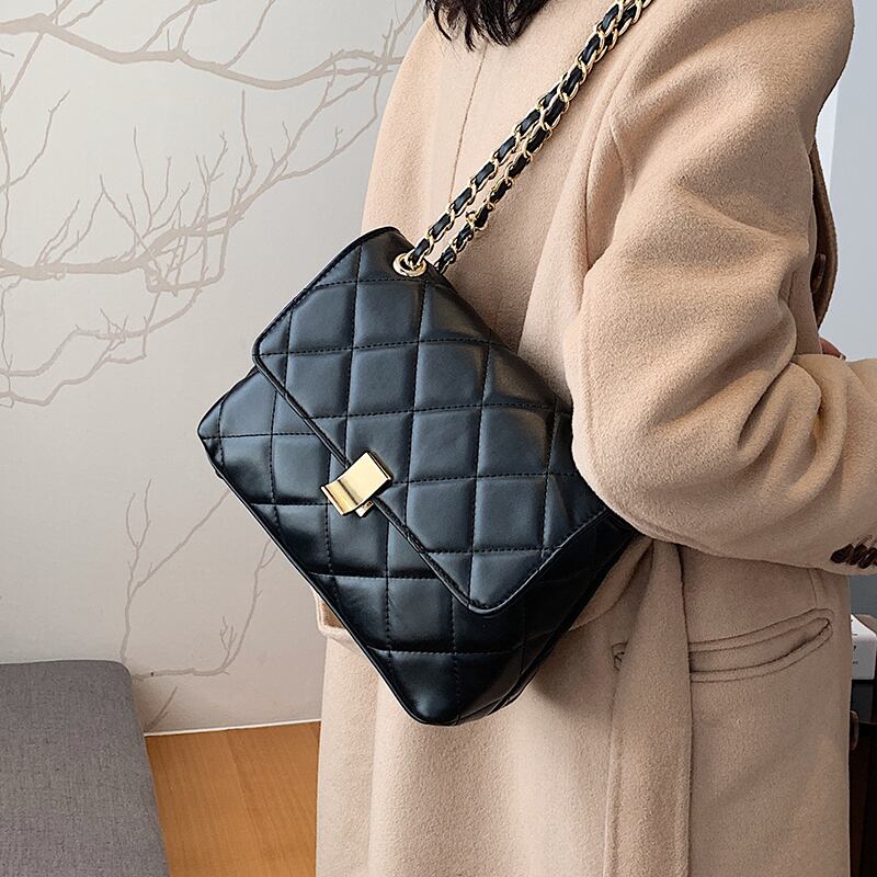 オータムウィンターチェーン スタイル 秋物 冬物 スクウェア メッセンジャーバッグ 手作りハンドバック62189228878