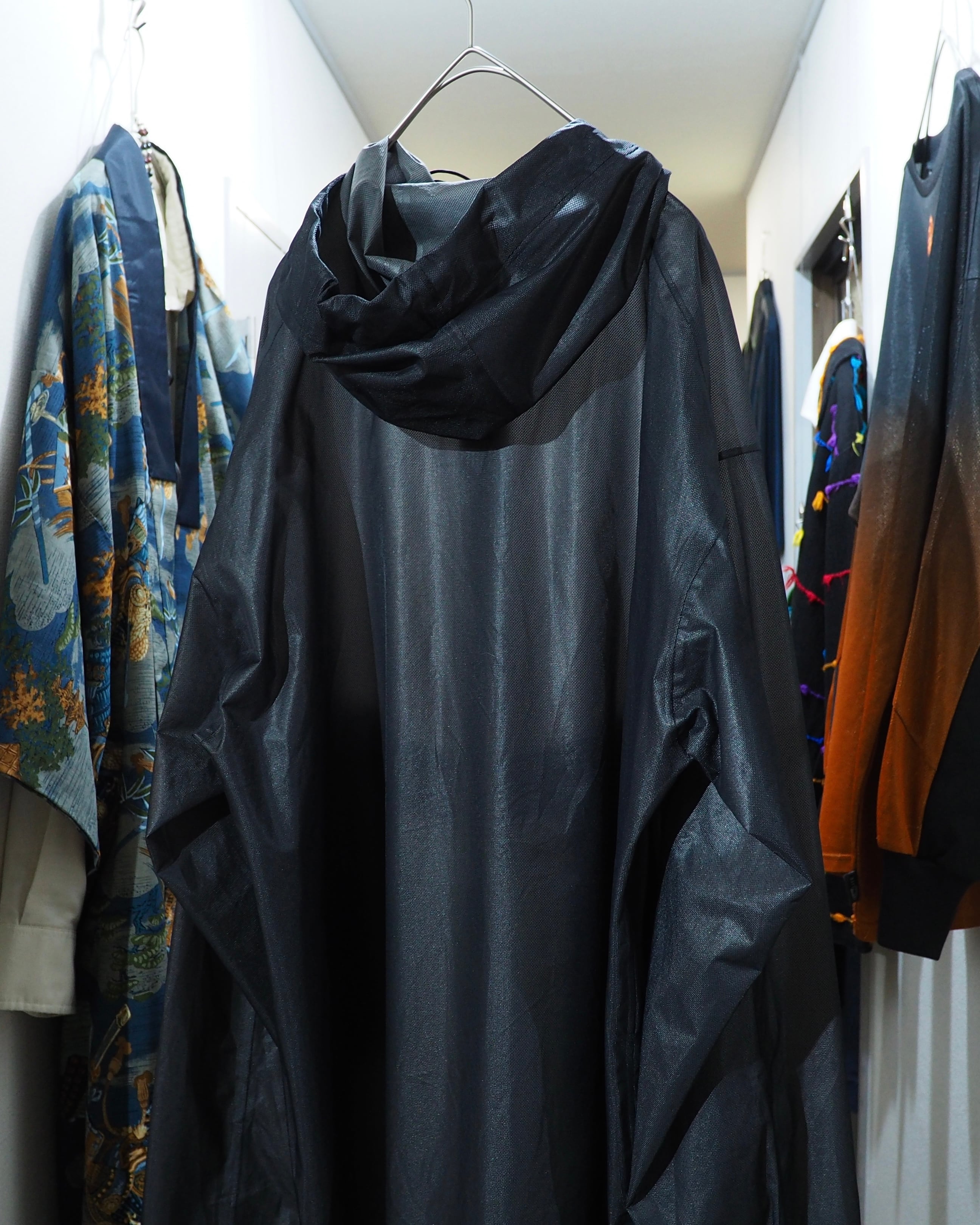 "Y-3(Yohji Yamamoto)" Black sheer Waterproof Nylon Tech Full zip jacket