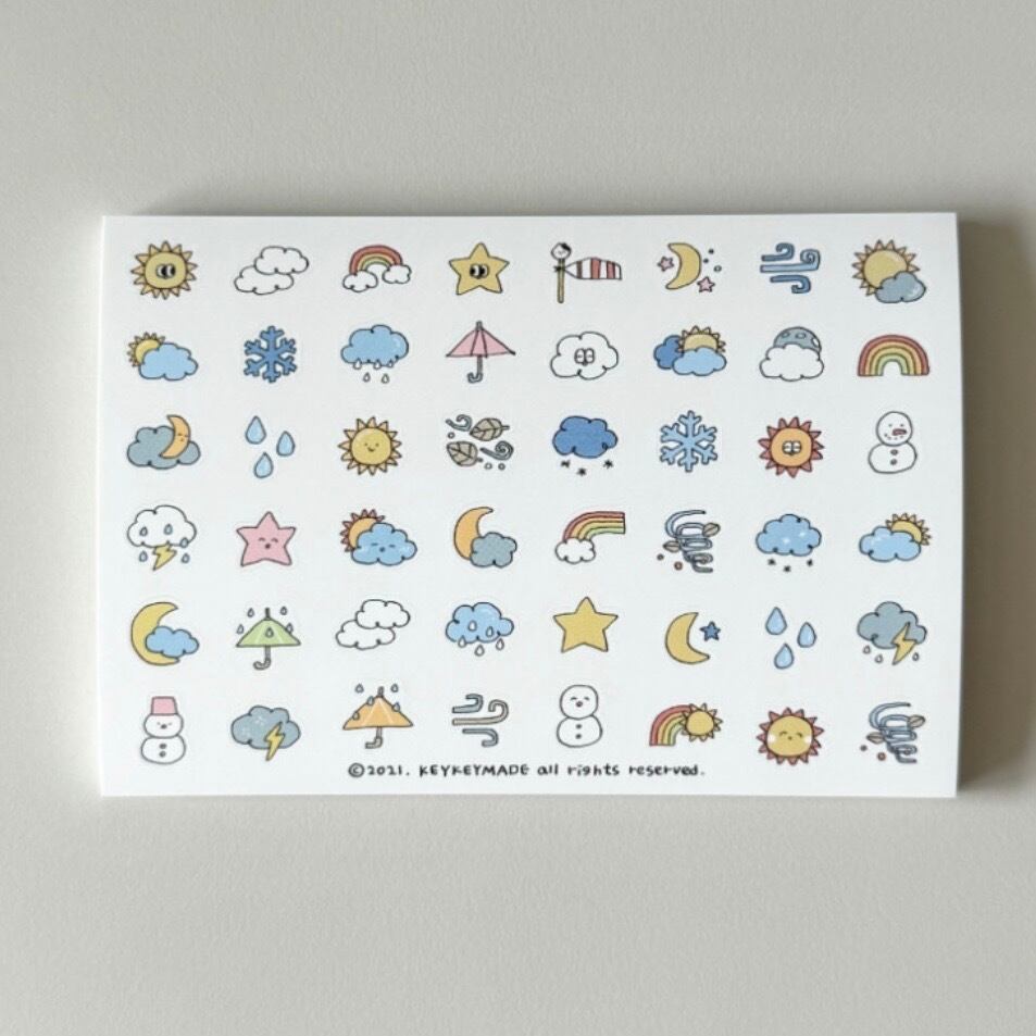 ★予約 KEYKEYMADE 〔sticker -天気のアイコン-〕