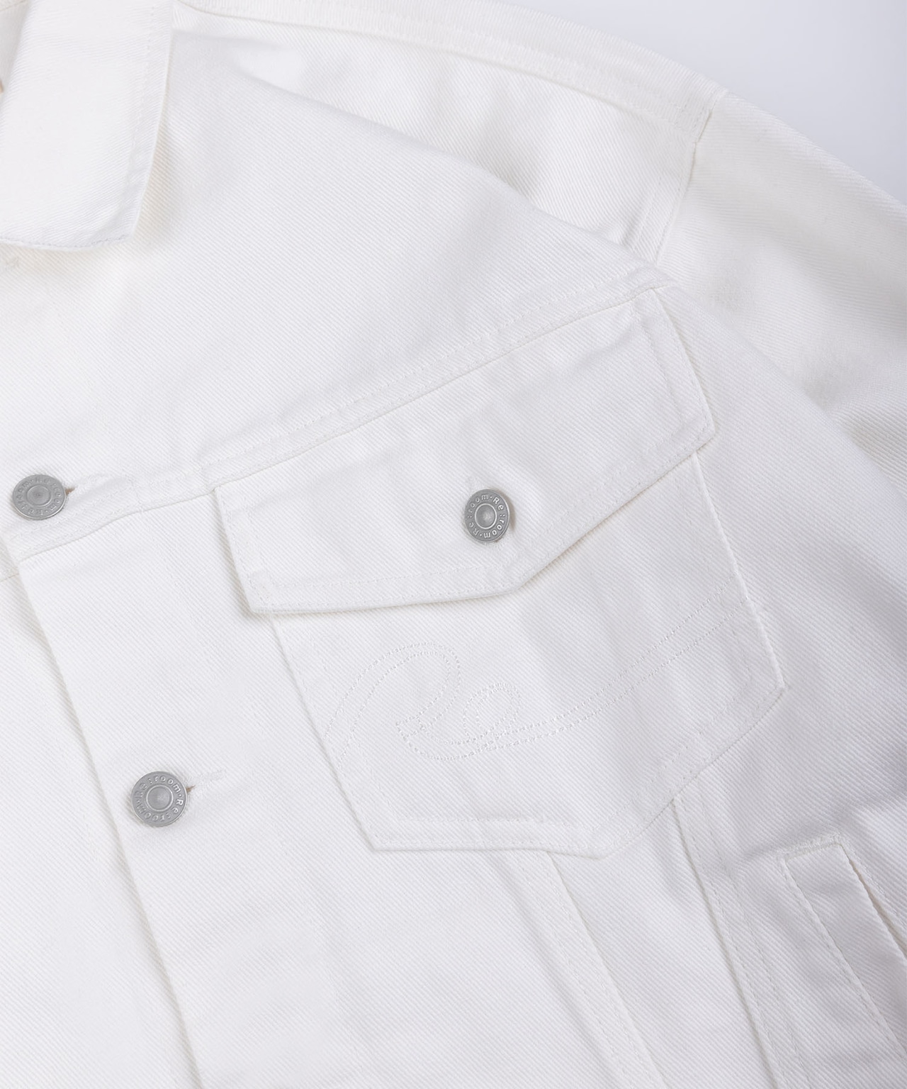 【#Re:room】 WHITE DENIM BIG JACKET［REJ121］