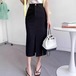 タイト スカート ペンシル ロング ボトムス フロント スリット ミモレ丈 大人 カジュアル ハイウエスト レディース きれいめ ybh1828