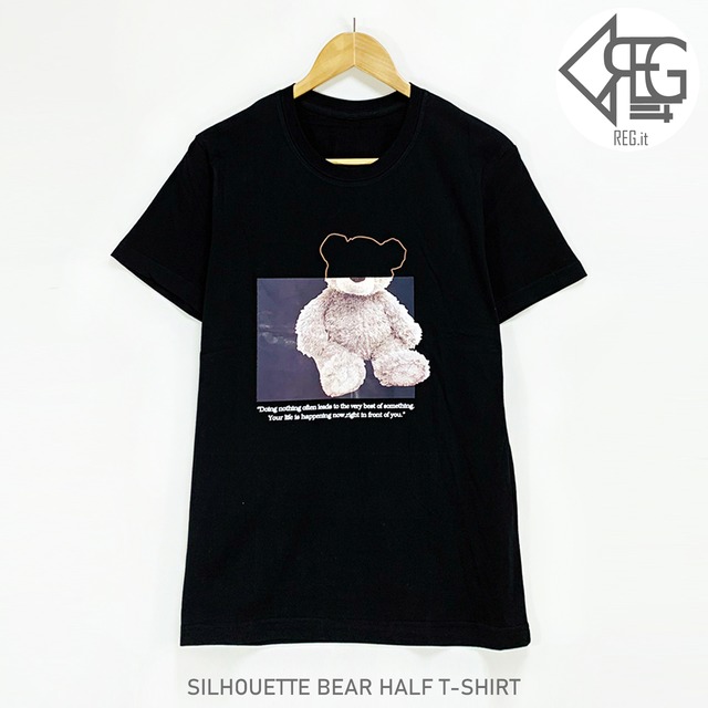【REGIT】【即納】SILHOUETTE BEAR HALF T-SHIRT S/S 韓国服 トップス Tシャツ カットソー 半袖 夏 くま 10代 20代 プチプラ 着回し 着映え ネット通販 TPT013