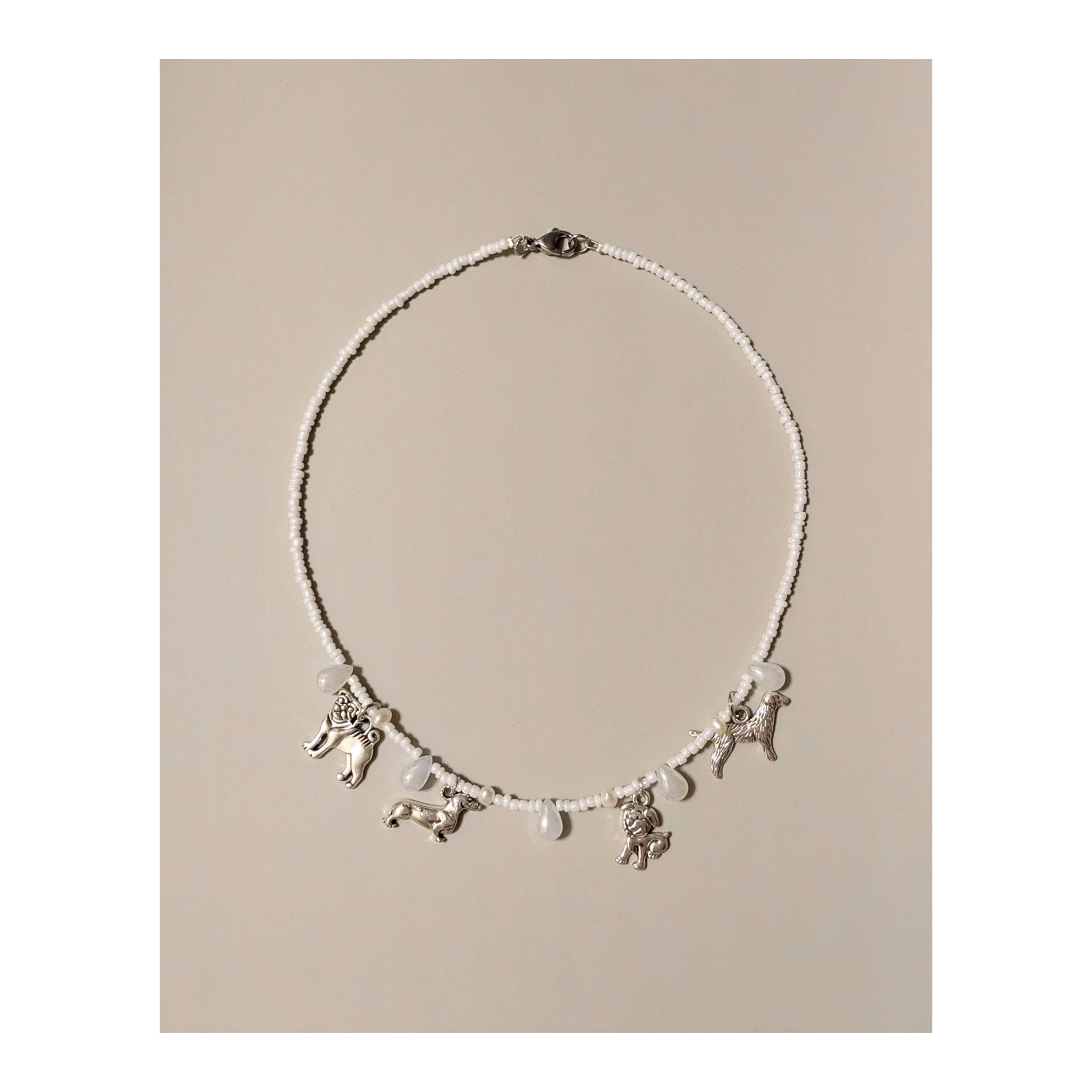 【hitotonari】4DOG's necklace -ホワイト-