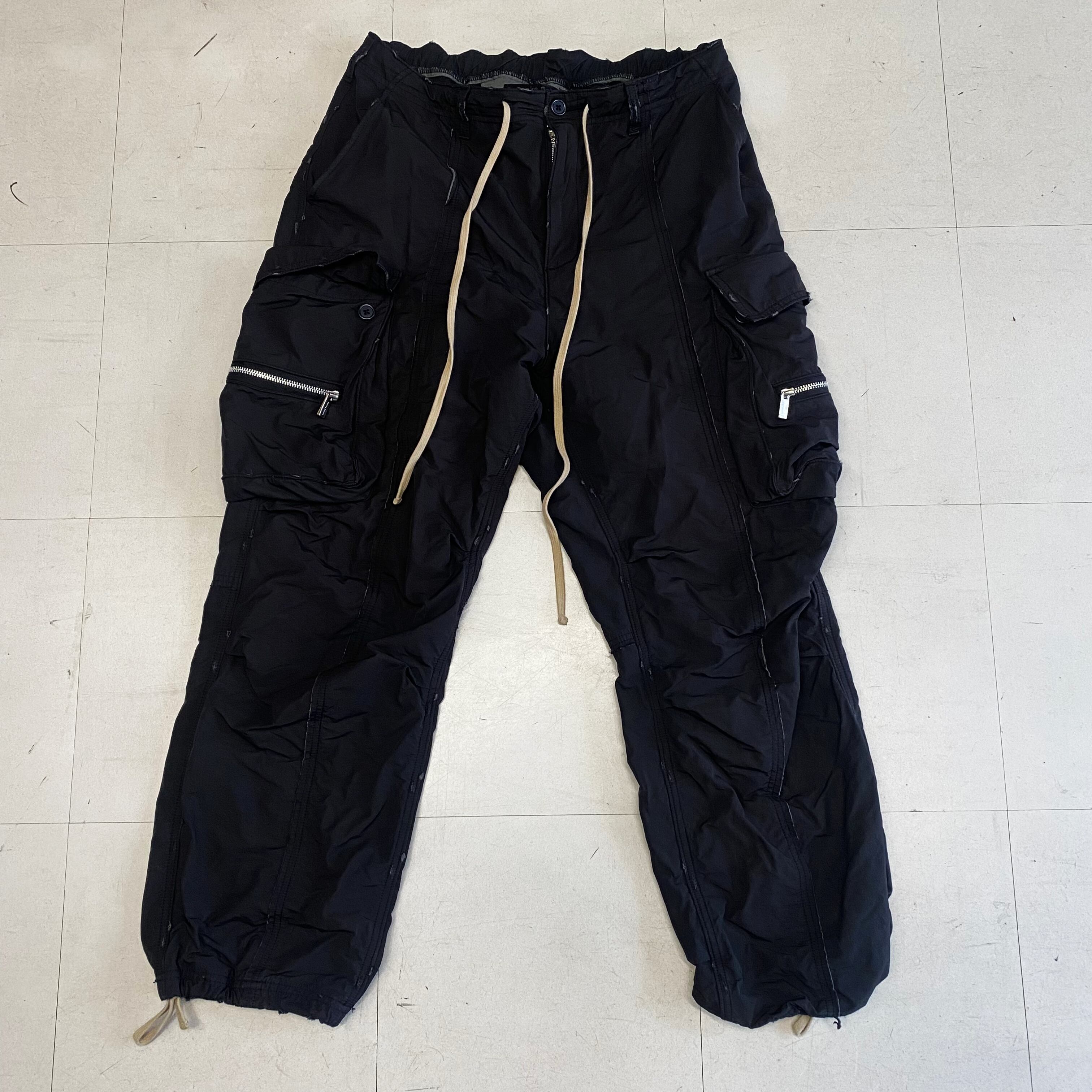 Danke Schon ダンケシェーン 23AW ZIP CARGO PANTS ダメージ加工 水溶 